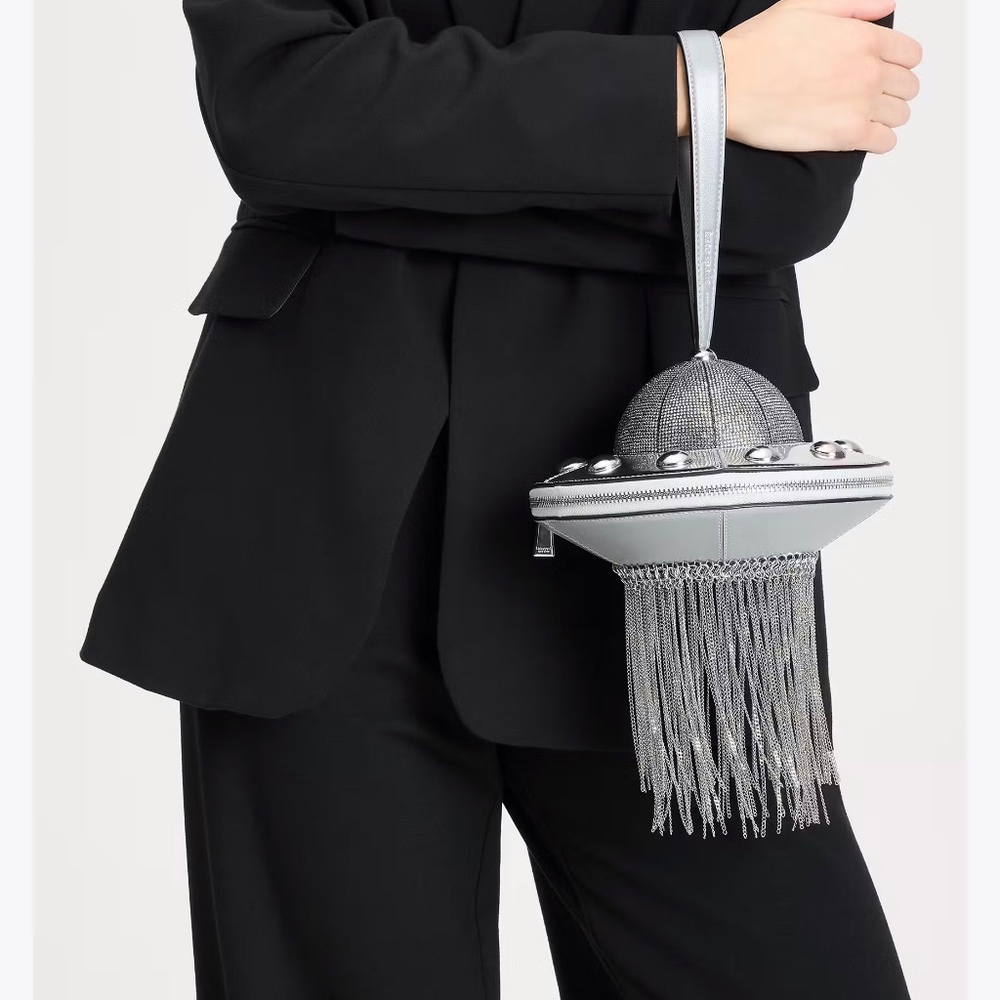 Kate Spade Spaced Out Embellished Metallic 3D UFO Top Handle Bag - Picture 4 of 9